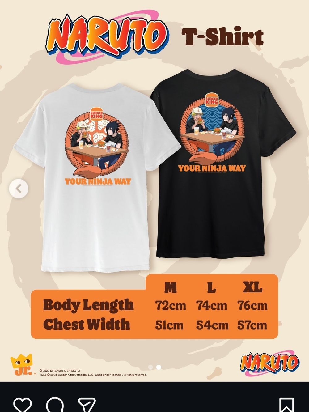 Naruto "Your Ninja Way" Graphic T‑Shirt - Black - SIZE L